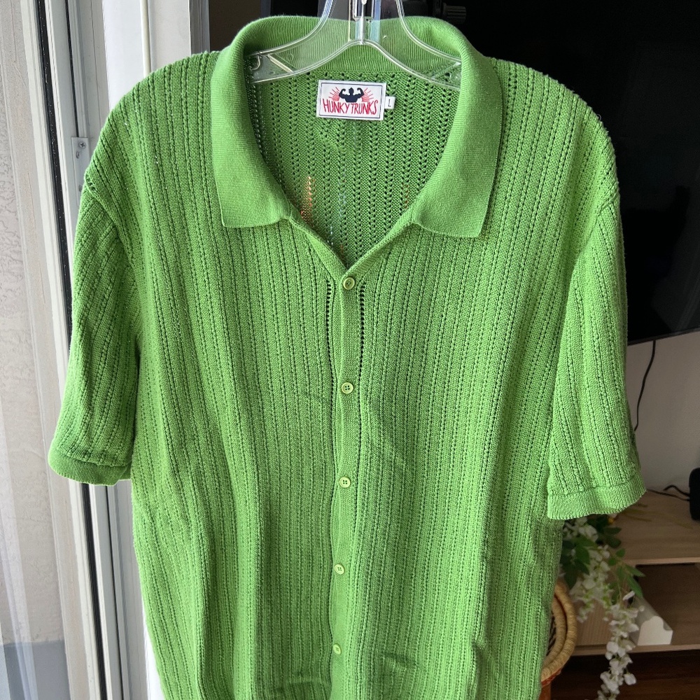 Men's Green Knit Shirt Size XL